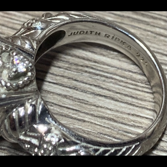 Judith Ripka Sterling Silver Asscher Cut Cubic Zirconia Ring, Size 5 - Picture 5 of 10